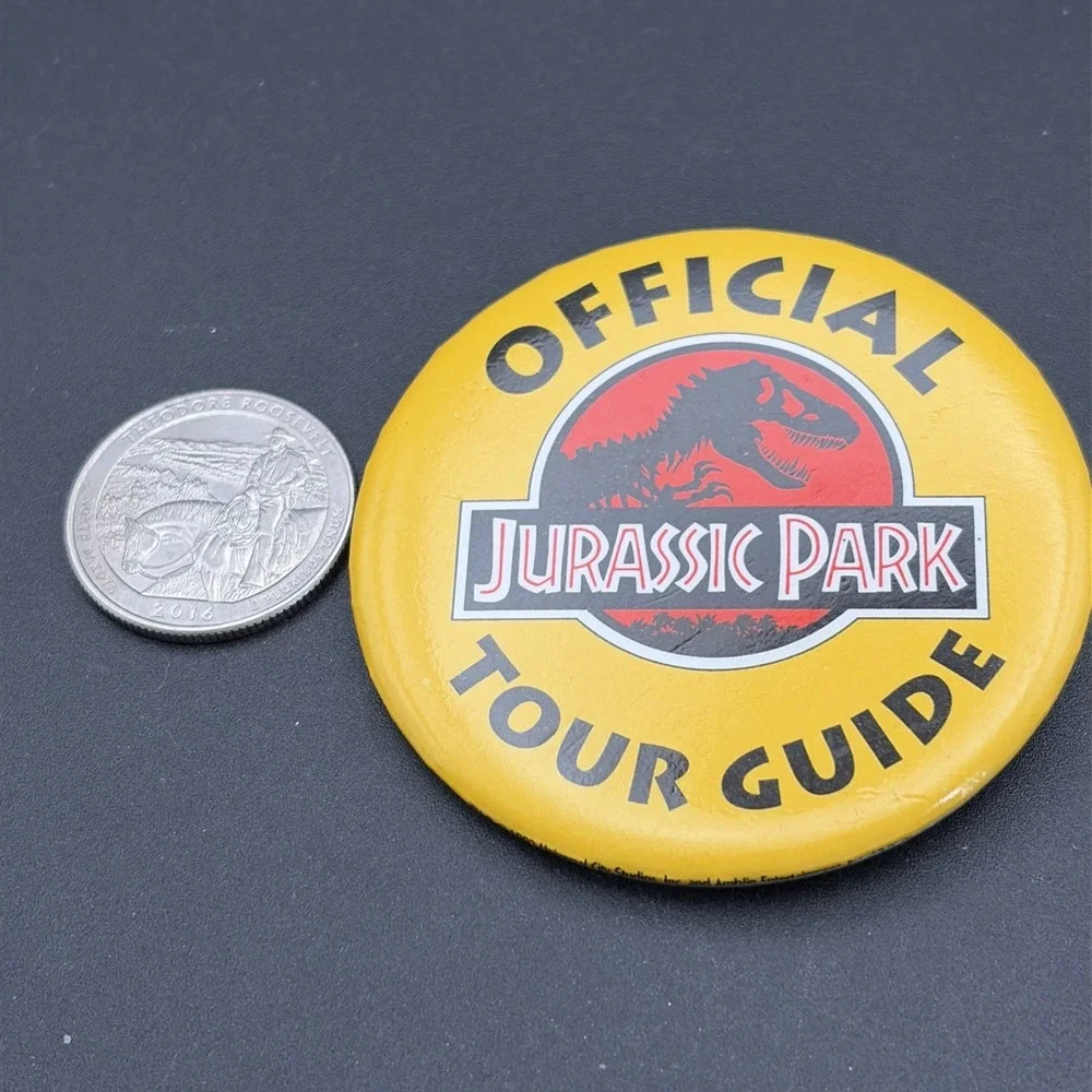 Jurassic Park Official Tour Guide‎ Movie Dinosaurs Button Pin